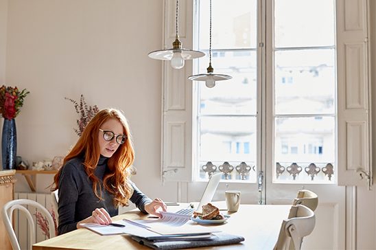 Woman planning her finances
